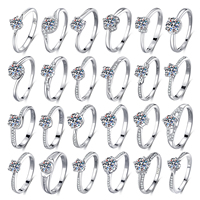 Bagues en argent sterling 925 avec moissanite couleur D VVS1 certifiée GRA, en stock, OEM ODM, bijoux de mariage et de fiançailles personnalisés en gros pour femmes