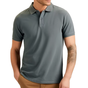 Chemise d'été fine à manches courtes, col ajusté, en twill rayé soie/coton, séchage rapide, avec poche - Product Image 1