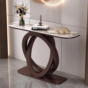 Meuble de Salon <span class=keywords><strong>Table</strong></span> d'Entrée Dorée <span class=keywords><strong>Console</strong></span> de Couloir Moderne en Acier Inoxydable <span class=keywords><strong>Table</strong></span> <span class=keywords><strong>Console</strong></span> de Luxe en Marbre - Product Image 4