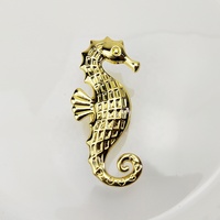 Poignées et boutons de tiroir modernes en alliage de zinc noir, argenté et or vieilli, motif cheval de mer, pour meubles de cuisine, armoires et commodes