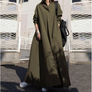 Abito Lungo da Donna con Colletto <span class=keywords><strong>e</strong></span> Vita Naturale - Stampa Digitale Semplice ed Elegante per Uscite Quotidiane <span class=keywords><strong>e</strong></span> Vacanze - Product Image 2