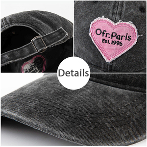 Thể Thao Ngoài Trời Cổ Điển Người Đàn Ông Phụ Nữ Retro Rửa Nữ Tính Màu Hồng Mềm Hàng Đầu Xe Tải Mũ Tình Yêu Thêu Trái Tim Snapback Mũ Y2K Mũ Bóng Chày - Product Image 5