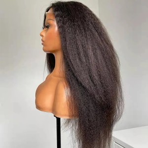 Glueless 13x4 13x6 HD ren phía trước ánh sáng Yaki ren tóc giả, kinky thẳng ren tóc giả tóc con người, Yaki thẳng ren phía trước tóc giả - Product Image 3