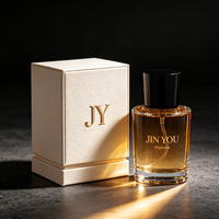 Flacons de parfum en verre transparent doré personnalisés avec couvercle métallique 50 ml, boîte de parfum de luxe, impression sur écran, écologiques, étanches
