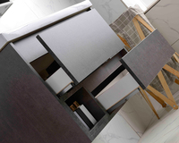 Ensemble de meuble-lavabo de salle de bain avec vasque en céramique, résistant à l'eau, écologique, design minimaliste mural pour appartement
