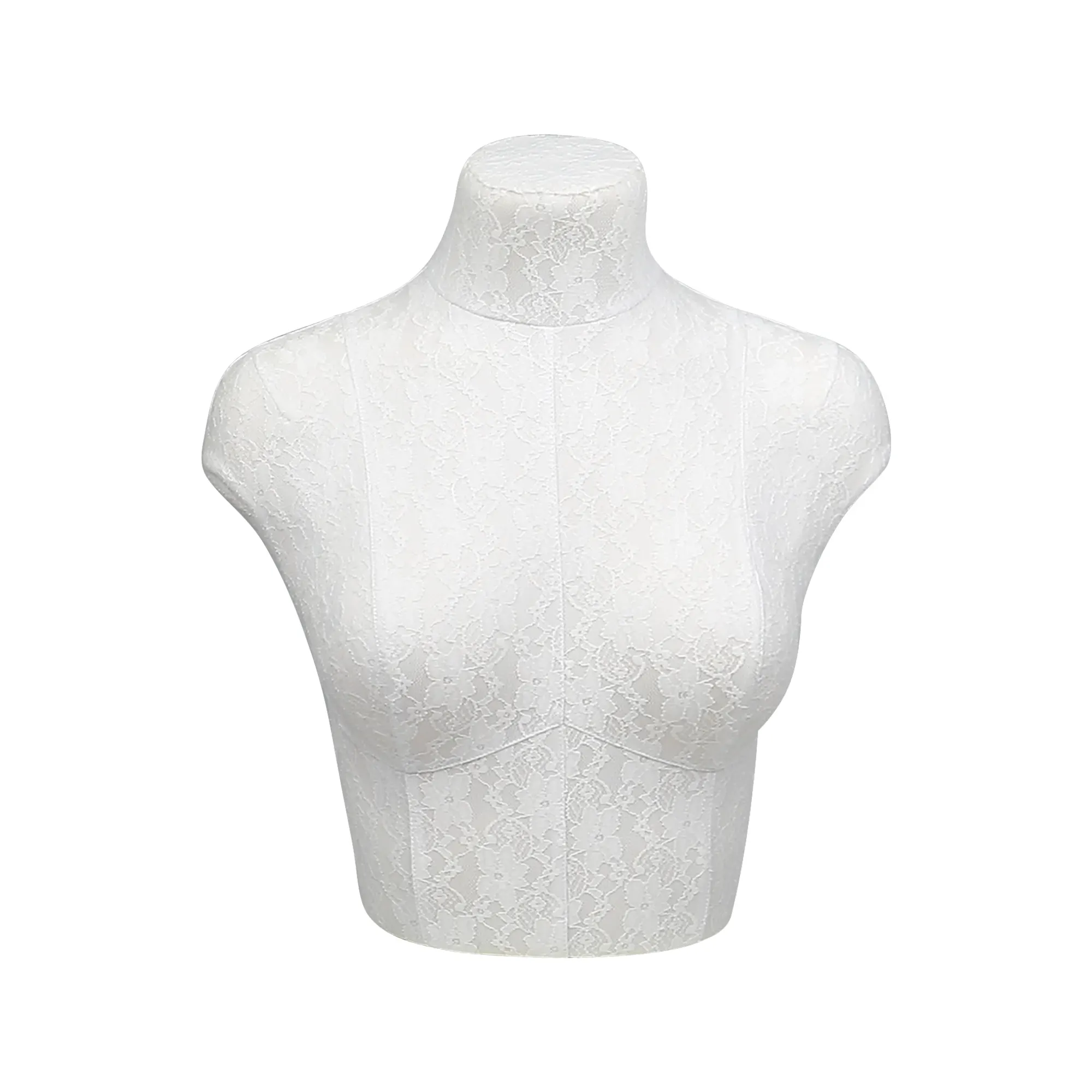 Weibliche Büste Form Torso Halbkörper Lady Schaufenster puppe Dummy Kleid Form Under Wear Modell für BH-Bezug mit Spitze Weiß
