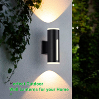 Lámpara de Pared Moderna con Cubierta de Acrílico ETL 5CCT, 20W IP65, Aplique de Pared Exterior de Aluminio con Fotocélula para Villa