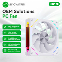 Ventilateur de boîtier PC SNOWMAN GK120-ARGB-WH 120mm blanc ARGB, roulement hydraulique PWM, synchronisation en chaîne 5V 3 broches, vente en gros