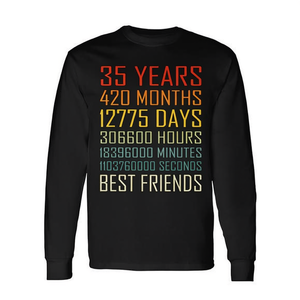 Camiseta de manga larga conmemorativa del 35 aniversario de la amistad Best Friends Vintage, camiseta Best Friends Vintage conmemorativa del 35 aniversario de la amistad - Product Image 2