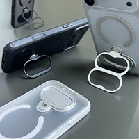 Pudun Coque de téléphone magnétique anti-chute mate avec support anneau pliable à 3 volets pour iPhone 18 17 16