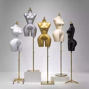 Maniquí de Torso Ajustable Dorado de PP para Mujer, Postura de Pie, Talla Grande, Soporte para Busto, Uso de Sastre, Adulto - Product Image 3