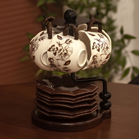Ensemble tasse et soucoupe à café en porcelaine exquise, motif floral, style rétro de luxe léger, réutilisable pour la maison et le bureau, idéal pour l'heure du thé