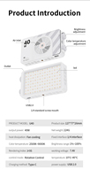 Lumière Portable 40W 6400mAh pour Photographie Enregistrement Vidéo RGB 360° Couleur Intégrale, Lumière Vidéo pour Créateur de Contenu Selfie Téléphone Caméra