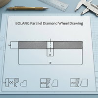 Roue diamantée OG pour machine à meuler les bords de verre