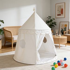 Tente pour enfants de style coréen, blanche, simple, de couleur unie, type yourte mongole, pliable, pour divertissement en intérieur, espace secret, tente spacieuse pour bébé - Product Image 6