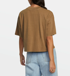 เสื้อยืดแขนสั้นทรงกล่องผ้าไหมสำหรับผู้หญิงคอลูกเรือสำหรับฤดูร้อน - Product Image 3