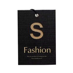Etiquetas colgantes de papel Kraft personalizadas de alta calidad diseño texturizado clásico para ropa y bolsas de zapatos con logotipo personalizado - Product Image 2