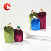 Présentoir à bagues en velours, plateau de présentation de bijoux, support d'affichage d'accessoires, pour diffusion en direct de bagues