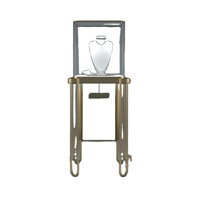 Vitrine de magasin de bijoux en acier inoxydable, bois et verre, design tendance pour l'affichage de colliers et de bagues - Approvisionnement direct d'usine