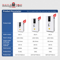 Baiwin 80L Distributeur d'eau chaude électrique mural en acier inoxydable grande capacité pour bar à café