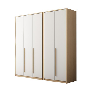 Nordic Style Wooden Wardrobe Drawers Hinged Door <b>Modern</b> Floating <b>Shelves</b> Bedroom Storage Large Capacity Easy Home Furniture - Product Image 5