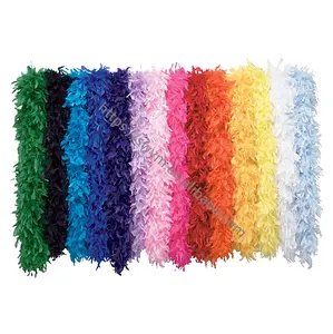 Boas con solapa de plumas de pavo, plumas Boas de 2 metros de largo, plumas gruesas de Boa para eventos y fiestas, 80g, precio al por mayor