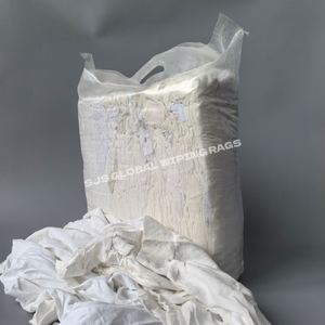 Sac de 10 kg de chiffons en polaire blancs de couleur, usage industriel, 60-120 cm, 100 % coton, chiffons pour le nettoyage - Product Image 1