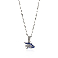 Collar con Colgante de Acero Inoxidable, Serie Océano con Diamantes, Collares de Moda para Mujer