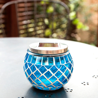 Mosaïque Lampe Solaire Décoration Extérieure Lampe De Table Étanche LED Veilleuse Convient pour Garden Party Chambre Terrasse Pelouse