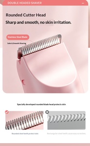 <span class=keywords><strong>Tondeuse</strong></span> électrique de précision pour le corps féminin, pour une routine matinale quotidienne, avec deux options de tête de coupe pour les soins personnels - Product Image 5