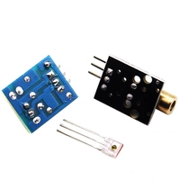 Modul Pemancar Laser & Sensor Sinar KY-008 650nm dengan Kit Modul Penerima Laser Tanpa Modulator untuk 5V