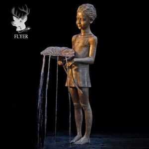 Carfts in metallo fatti a mano moderna fontana in bronzo da donna con acqua esce dalle statue in bronzo dei capelli della ragazza - Product Image 4