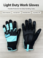 Gants de mécanicien HAIYI avec protection dorsale en tissu, unisexes, à doigts entiers, avec sangle de poignet réglable, renforcés, protection UV, antidérapants