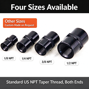 Adaptateur de raccordement en aluminium 3/8" NPT à double filetage femelle, pour extension de port de tuyau NPT de taille égale, pour la réparation automobile et l'amélioration des performances - Product Image 4