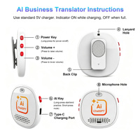 Traducteur intelligent WiFi AI pour enfants - Appareil de traduction multilingue compact avec reconnaissance vocale et traduction simultanée en temps réel