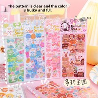 Girly Heart Ins Aufkleber im koreanischen Stil Niedliche Laser-Goo-Karte PVC-Material Nicht repetitive DIY Journal Cartoon für Kinder