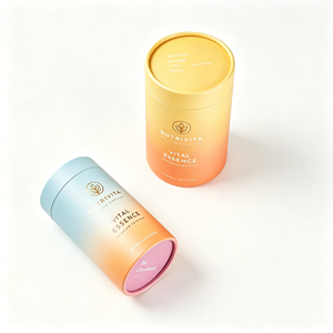 High Quality Custom Gradient Vitamin Paper Tube Packaging with Peel Off Lid Luxury Food Grade Supplement Canister Custom Logo - Product Image 4