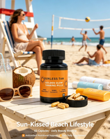 OEM 60 Capsules de bronzage sans soleil Golden Glow, capsules de bronzage à l'astaxanthine, au lycopène et à l'extrait de fenugrec pour la peau, antioxydant et beauté