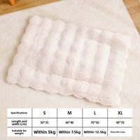 Canapé-lit pour chat en peluche toutes saisons, à carreaux, avec housse en coton amovible, lavable en machine, coussin orthopédique, portable, confort de luxe
