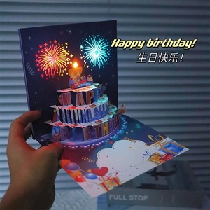 Tarjeta de felicitación emergente 3D personalizada, nuevo musical iluminado, Postales de <span class=keywords><strong>feliz</strong></span> <span class=keywords><strong>cumpleaños</strong></span>, tarjeta de pastel <span class=keywords><strong>con</strong></span> <span class=keywords><strong>música</strong></span> y luz - Product Image 6