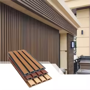 Современные 3D-панели WPC с рифленой поверхностью и цветочным узором, влагостойкие, для внутренней и наружной отделки стен в отелях, кухнях, спортзалах - Product Image 4