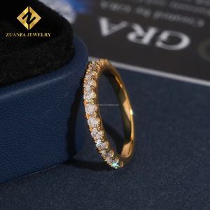 Anillo de Compromiso de Plata de Ley 925 Chapado en Oro de 18k con Moissanita VVS, Joyería Nupcial, Regalo de Navidad para Mujer - Product Image 5