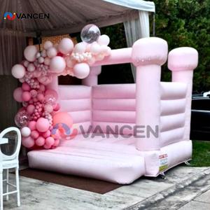 Enfants et tout-petits 10x10x8ft mini maison gonflable blanche pour la location de fête <span class=keywords><strong>rose</strong></span> plat top moonwalk château gonflable commercial - Product Image 6