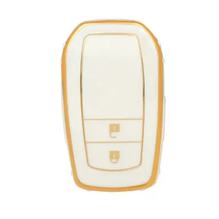 Taijs Factory New Style Rubber Car key cover Gold edge TPU Auto key case per Toyota Corolla Camry Prado Highlander