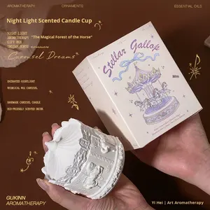 Vela con Forma de Carrusel, Fragancia Romántica, Ambiente Aromático, Uso en Interiores, Regalo Navideño, Regalo de Año Nuevo, Cera de Soja Mixta, Forma de Copa - Product Image 4