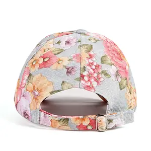 女性のための安いスタイリッシュな夏の花の花柄Gorrasスナップバックキャップ帽子スポーツカジュアル野球帽