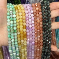 Perles rondes facettées en pierre naturelle de 6 mm en gros, perles de pierres précieuses en vrac pour la fabrication de bijoux, bracelets et colliers DIY