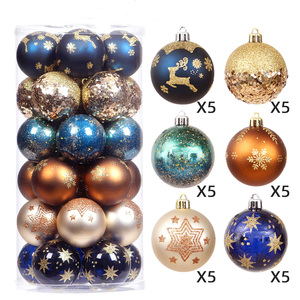 Boules de Noël personnalisables en plastique incassable de 6 cm/30 cm, rouges/argentées, peintes à la main, décorations suspendues pour arbre de Noël, mariage, fête - Product Image 6