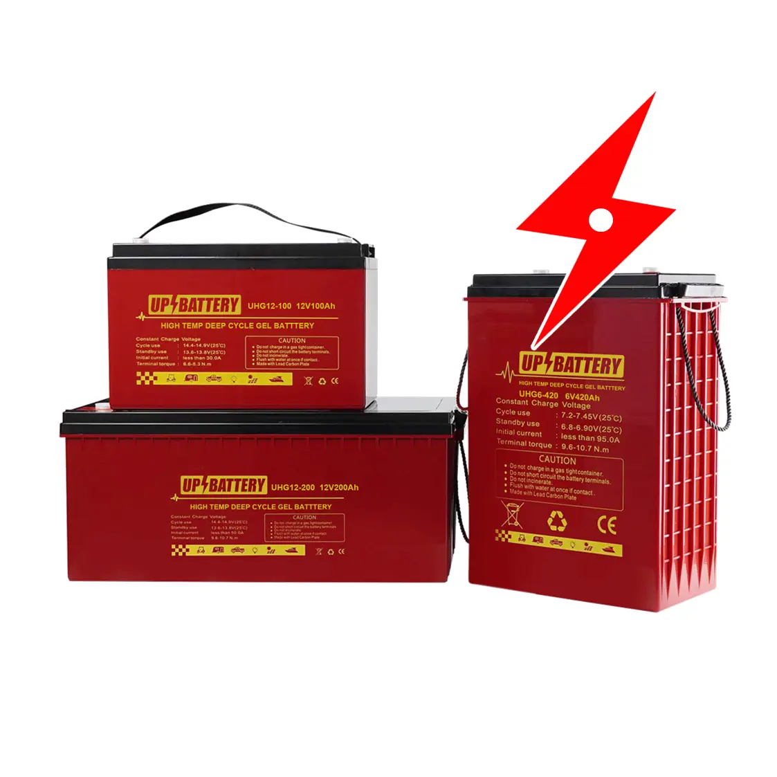 UPBattery Factory Direct Sales 12V 100Ah 150Ah 200Ah High-Temp Deep Cycle GEL Battery for Solar/Telecom/Wind for home Good Price
