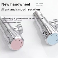 Robinet d'arrêt d'angle en acier inoxydable chromé au design moderne avec finition dorée et argentée pour salle de bain